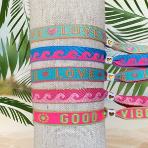 Ribbon bracelets, Festival bracelets, Summer bracelets, Neon bracelets, handmade gift