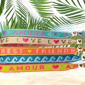 Ribbon bracelets, Festival bracelets, Summer bracelets, Neon bracelets, handmade gift