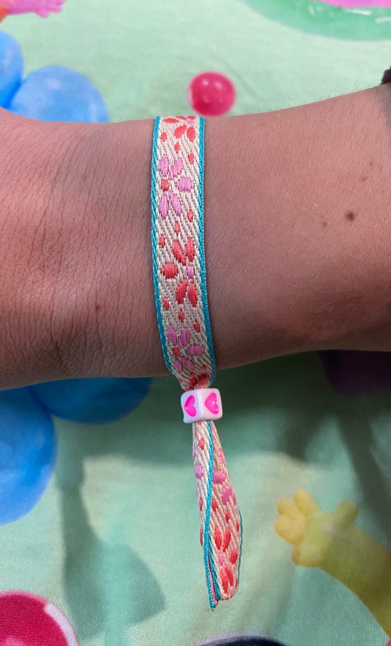 Pulseras de cinta, Pulseras de festival, Pulseras de verano, Pulseras de neón, regalo hecho a mano imagen 7