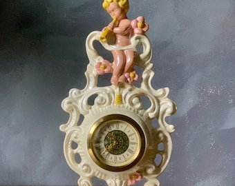 Dresden Design Sandizell Porcelain Clock Table Clock -mercedes