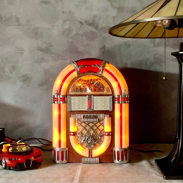 Vintage FM / AM Table Top Radio beleuchtete Mini 1946 Juke Box getestet Arbeit versandkostenfrei