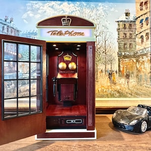 Buchstützen Vintage Telefonzelle - Rote Telefonzelle Als Buchstütze