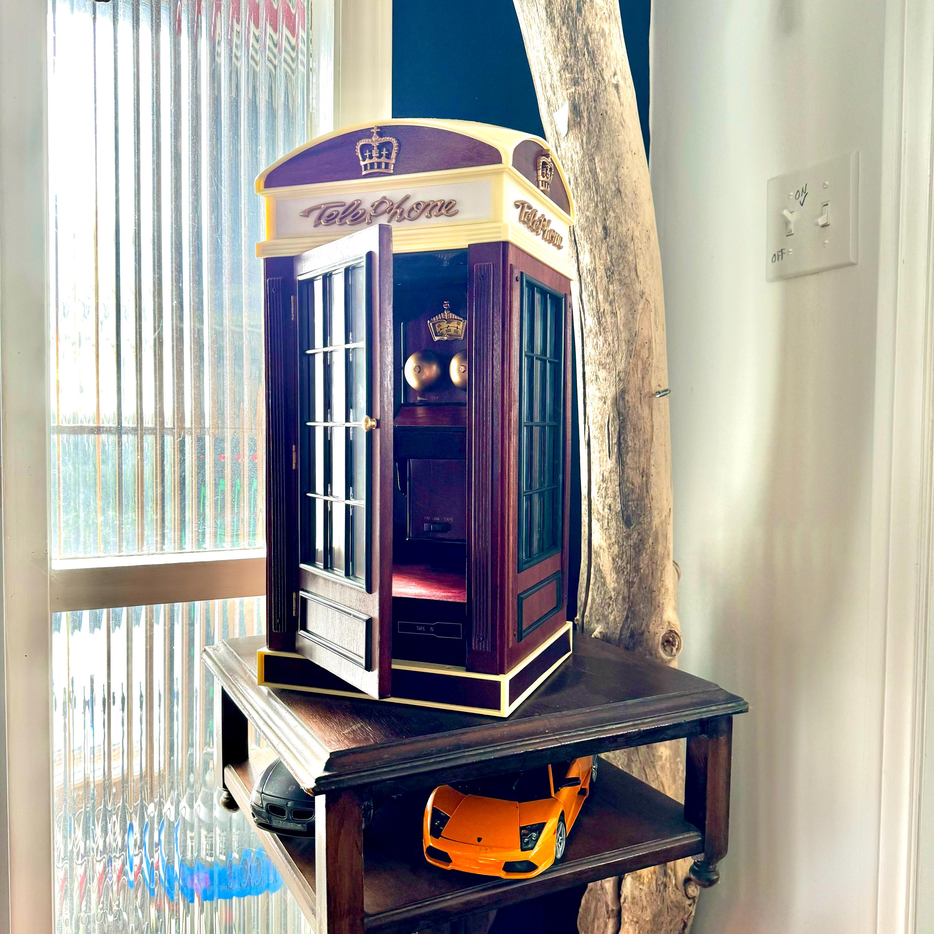 Vintage 1930s Back to the Oldies Telephone Booth AM/FM Classic