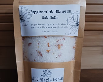Peppermint hibiscus bath salts