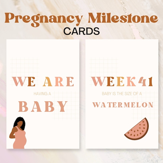 Pregnancy Milestone Printable Card Deck DIY Milestone Cards - Etsy