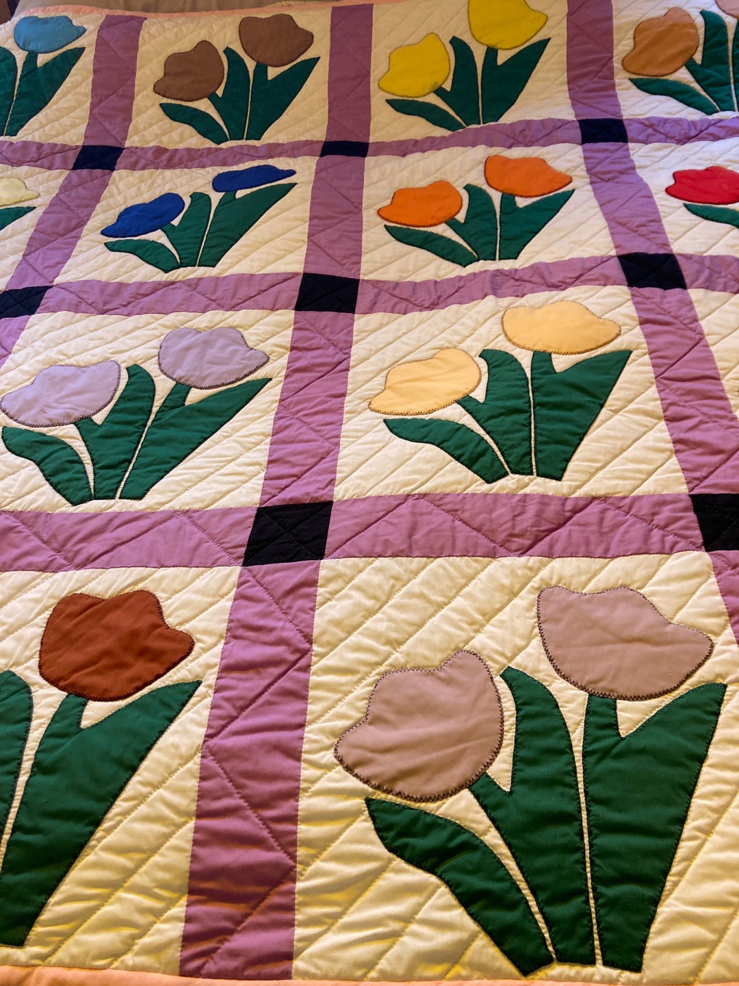 Vintage Handmade Quilt Etsy