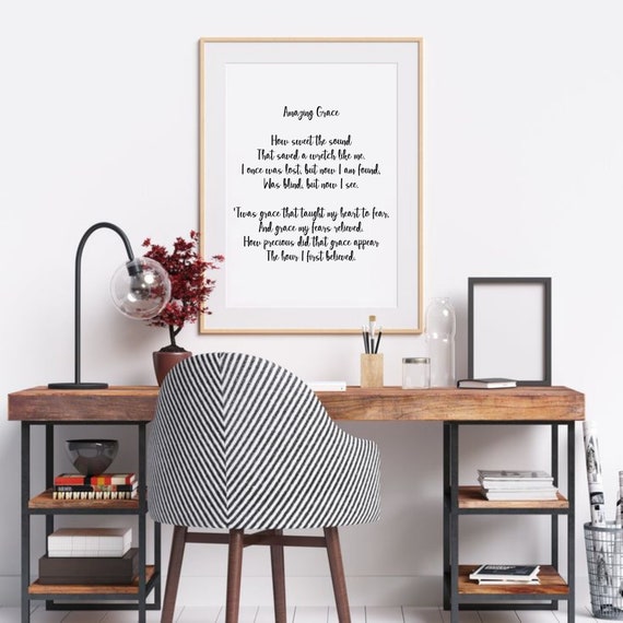 Amazing Grace Printable Inspirational Hymn Lyrics Christian - Etsy