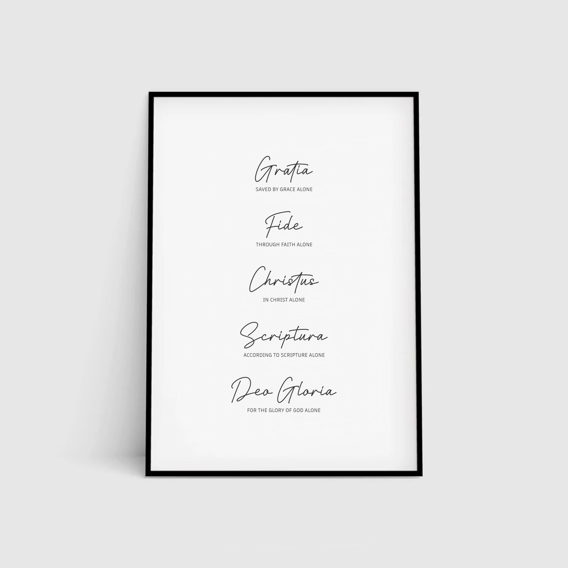 The Five Solas Printable, Sola Gratia, Sola Fide, Grace Faith Alone ...