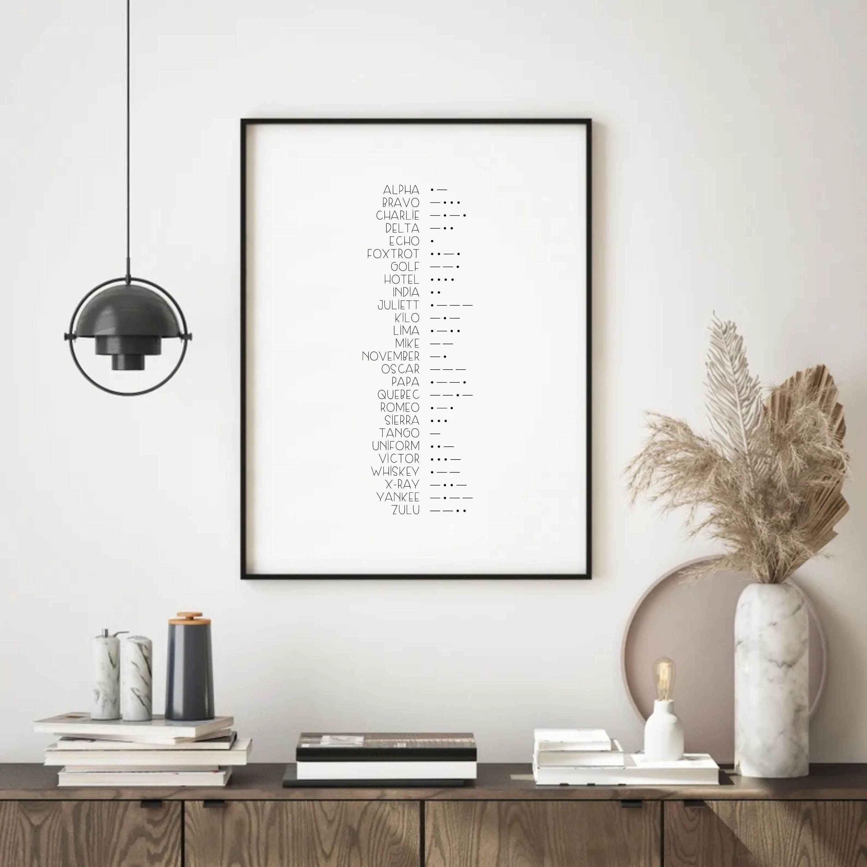 Phonetic Alphabet Printable, Morse Code Wall Art, Alpha Bravo Charlie ...