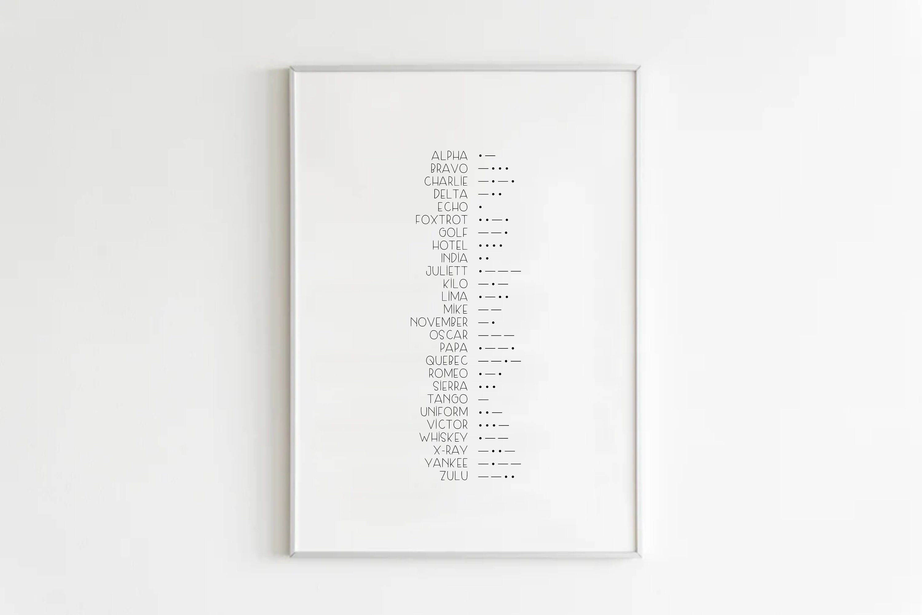 Phonetic Alphabet Printable Morse Code Wall Art Alpha Bravo - Etsy Canada