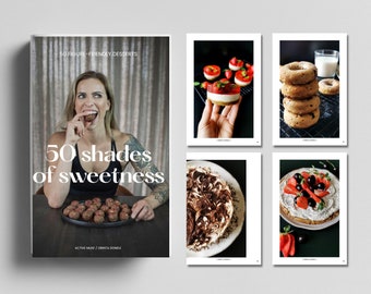 50 Sombras de Dulzura - Libro electrónico digital de recetas de postres saludables, Descarga instantánea de libros electrónicos de recetas en PDF