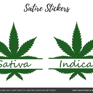 Sativa / Indica Vinyl decal stickers