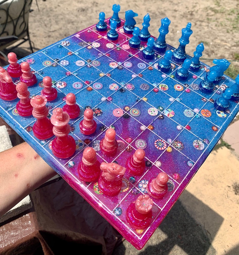 Chess Set, Strategy Game, Family Game, Birthday Gift, Resin Chess Set