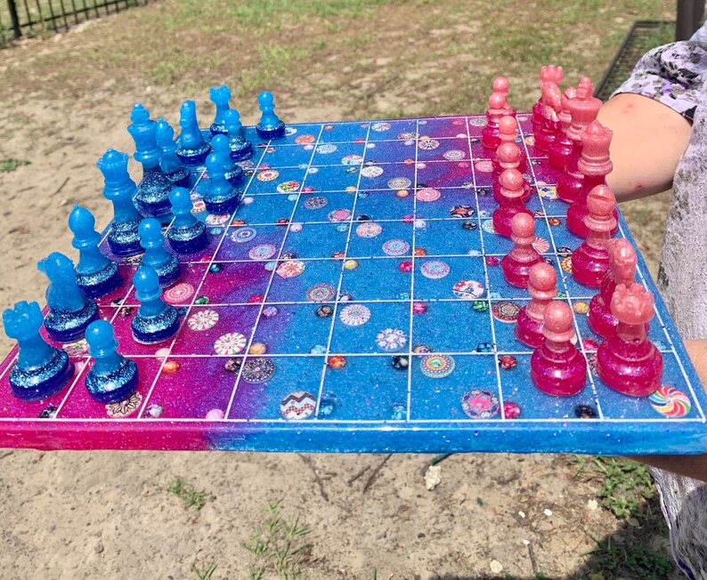 Chess Set, Strategy Game, Family Game, Birthday Gift, Resin Chess Set