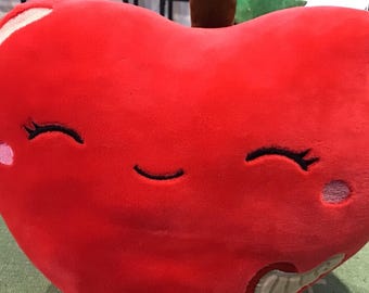 NWT Squishmallow Ressie the Apple &quot;Back to School&quot; 8 Inches Plush Kellytoy Red