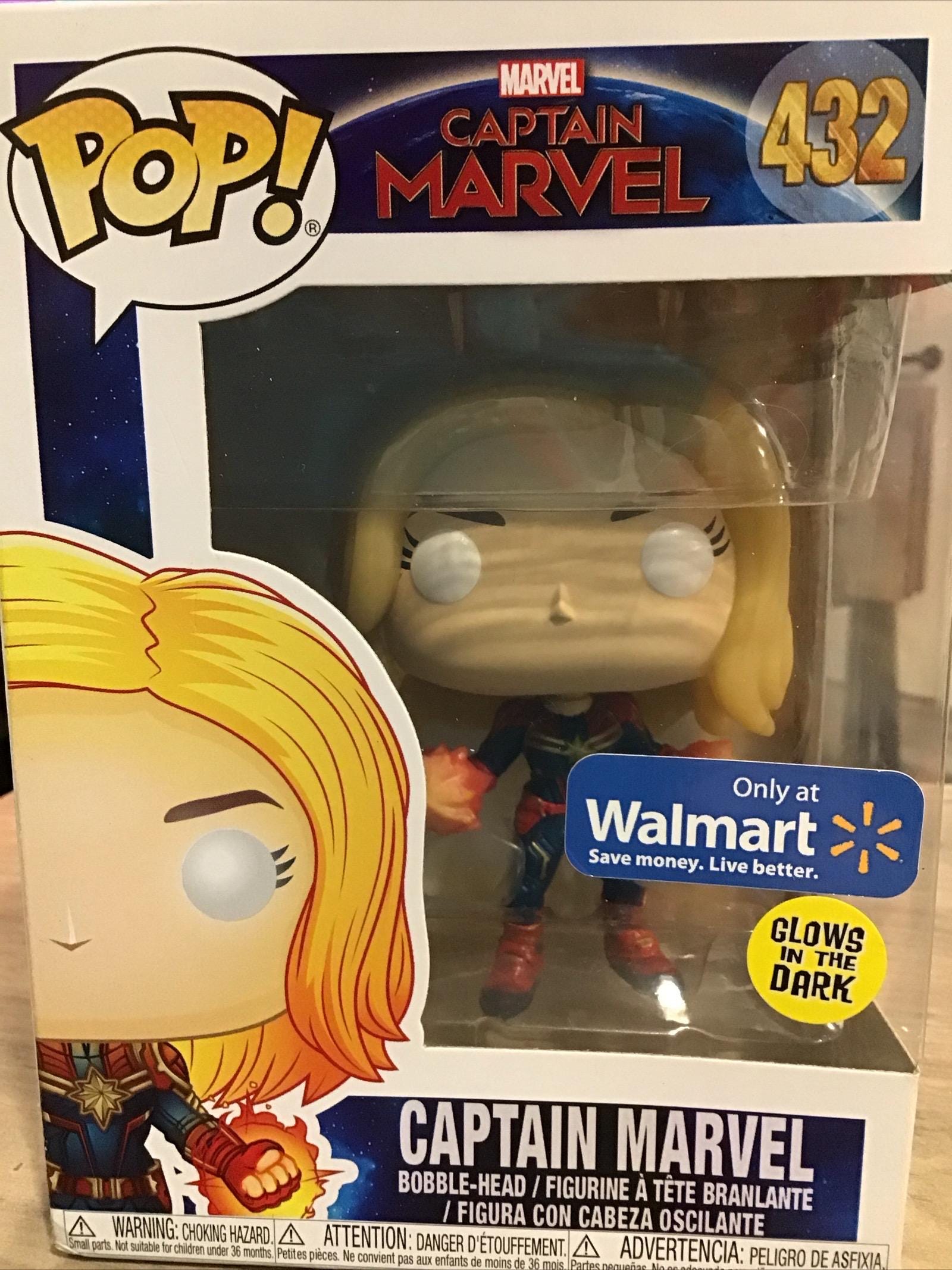 Funko Pop! Captain Marvel #432 Glow in the Dark Walmart Exclusive