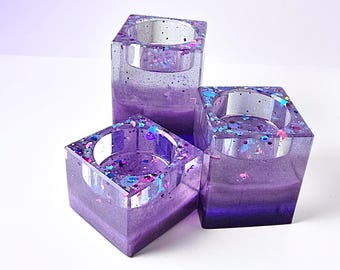 Handmade Resin Candle Holders