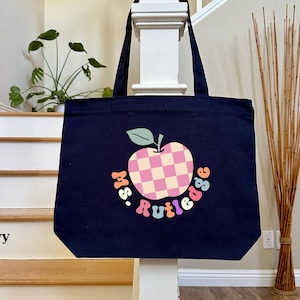 Personalized Teacher Tote Bag, Custom Teacher Gift, Teacher Appreciation, First Day of School, Back to School