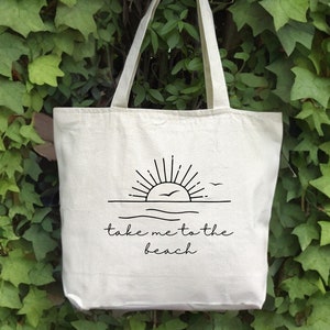 Beach Tote Bag, Take Me To The Beach Bag, Vacation Tote Bag, Adventure Bag, Travel Tote Bag, Camping Bag, Hiking Tote Bag, Beach Vibes Bag