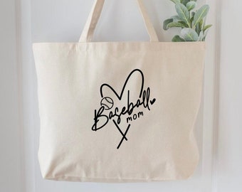 Baseball Mom Tote Bag, Sports Mom Gift, Mothers Day Gift, Baseball Mama Carryall, Gift for Mom