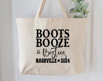 Boots Booze Bags, Besties Nashville Bags, Nashville Music City 2023, Tennessee Tote Bag, Vacation Bag, Nashville Party Tote Bag, Group Bags