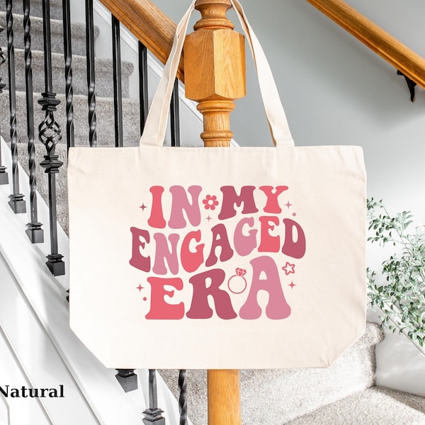 In My Engaged Era, Custom Bride Bag, Engagement Gift For Her, Fiance Gift, Bridal Shower Gift, Future Mrs Bag, Bachelorete ZIPPER Tote Bag