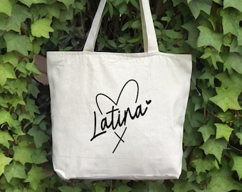 Latina Tote Bag, Latina Gift, Chula Bag, Spanish Bag, Latina Feminist Bag, Latina Power, Latina Bag, Latina AF Bag, Morena Tote, Mexican Bag