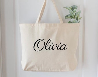 Custom Name Bag, Bridesmaid Tote Bag, Personalized Name Bag, Party Girl Bags, Custom Tote Bags, Custom Name Gift, ZIPPER Tote Bag