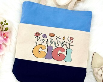 Bolso de mano Gigi, regalo significativo para la abuela, regalo para la recién nacida, bolso de lona floral, regalo para anunciar el embarazo, regalo de cumpleaños