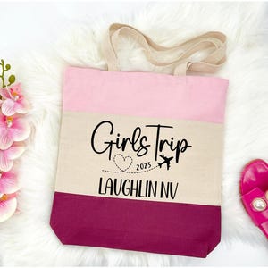 Girls Trip Tote Bag, Custom Girls Weekend Gifts, Personalized Vacation Tote, Besties Trip Bag, Girls Beach Favors, Travel Tote for Friends