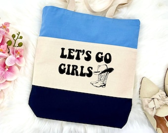 Bolso de mano de vaquera Let's Go Girls, bolso de viaje de lona estilo western, bolso de vaquera para viajes de chicas