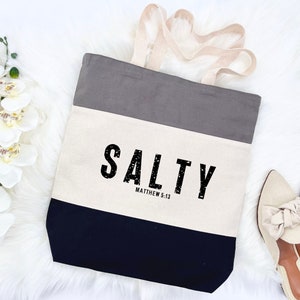 Salty Tote Bag, Dont Be Salty Bag, Vacation Bag, Christian Faith Bag, Salt And Light Tote Bag, Travel Bag, Beach Graphic, Bag For Women