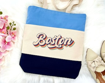 Boston Bag, City Bag, Boston Gift, America Tote Bag, City Of America Bag, America Gift, Vintage Bag, Retro Bag, Gift For Mom, Gift For Her