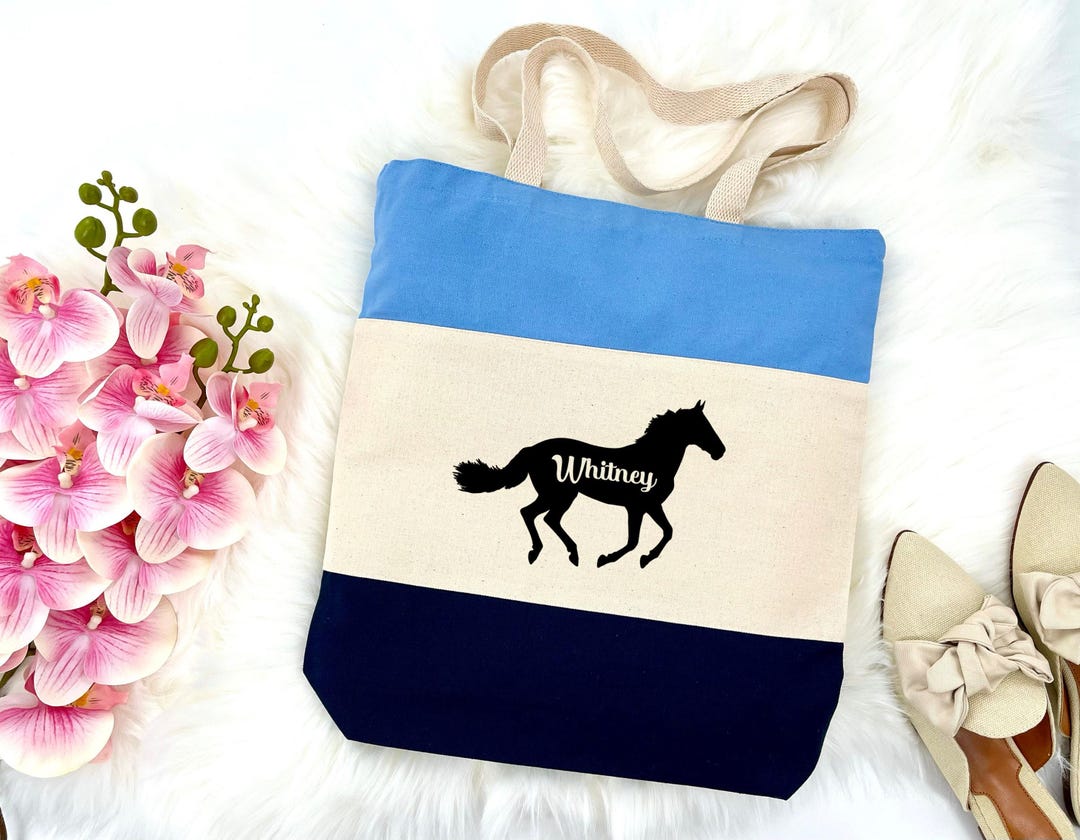 Horse Lovers Christmas Tote Bag - Reusable Grocery Bag With Horse Design, 15x13 Inch - View #9