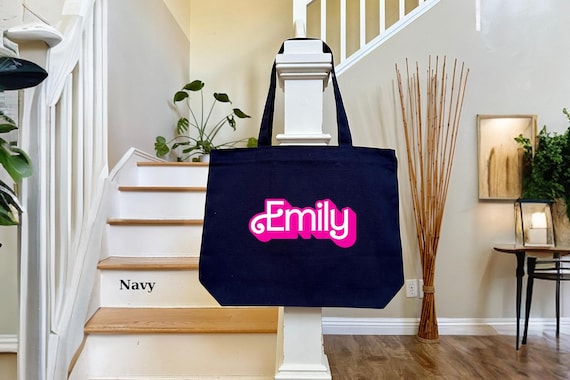Pink Custom Name Bag, Baby Tote Bag, Personalized Name Bag, Party Girl Bag, Custom Tote Bag, Girly Pink Name Gift, Women Birthday Party Bags