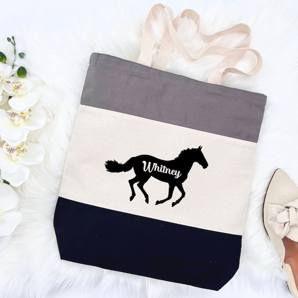 Personalized Horse Tote Bags, Horse Mom Tote, Mothers Day Gift Bag, Horse Lover Gift, Personalized Bag, Equestrian Gifts, Personalized Gift
