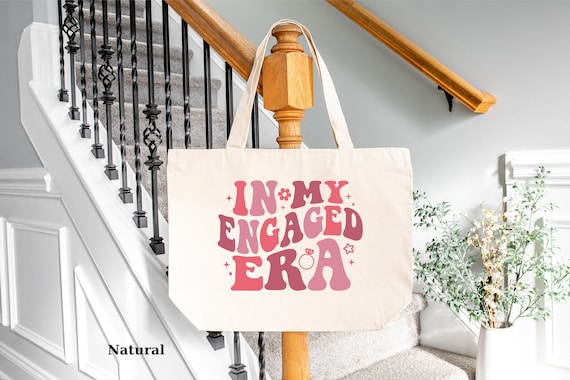 In My Engaged Era, Custom Bride Bag, Engagement Gift For Her, Fiance Gift, Bridal Shower Gift, Future Mrs Bag, Bachelorete ZIPPER Tote Bag