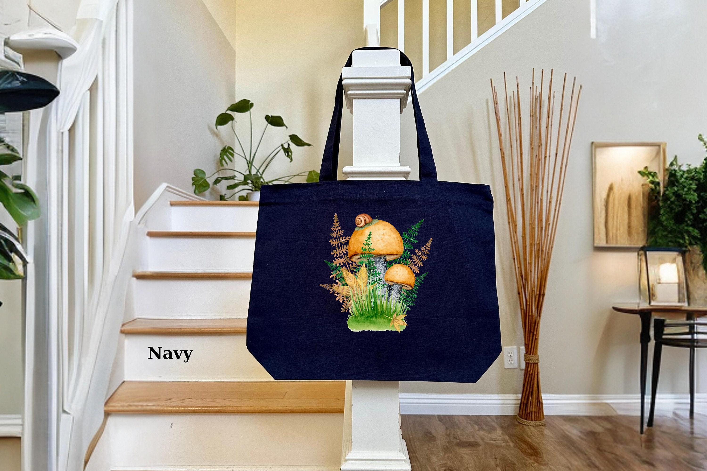 GXVUIS Canvas Tote Bag For Women - Cute Mushroom & Plants Design, Reusable Shopping Bag - View #2