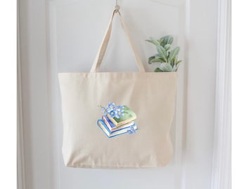 Bookish Tote Bag, Aesthetic Canvas Bag for Teachers, Ideal Book Club Gift, Cute Bookworm Tote for Book Lovers, Thoughtful Bookish Gift