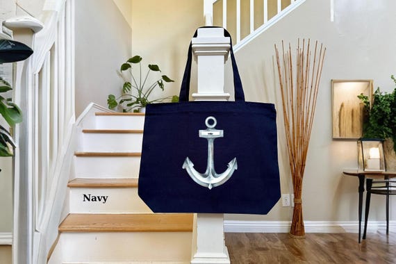 Nautical Anchor Beach Tote Bag, Stylish Ocean-Themed Bag for Shopping, Ideal Sea Lover Gift, Beach Anchor Tote Bag