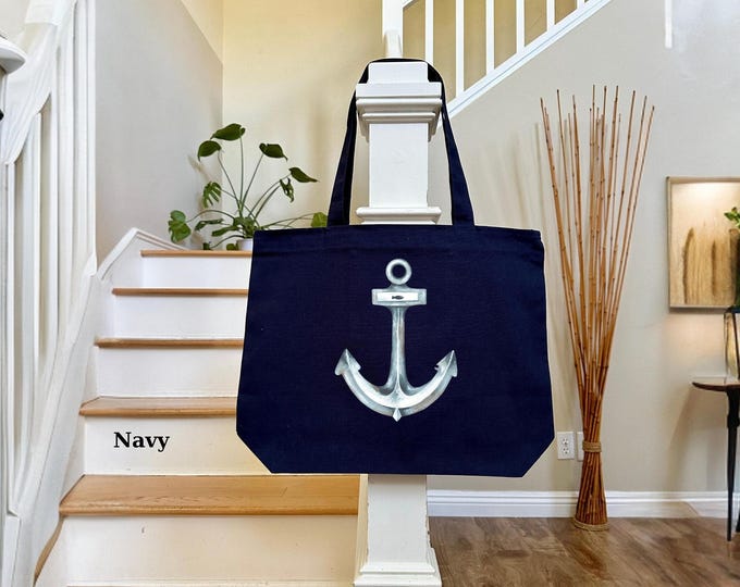 Nautical Anchor Beach Tote Bag, Stylish Ocean-Themed Bag for Shopping, Ideal Sea Lover Gift, Beach Anchor Tote Bag