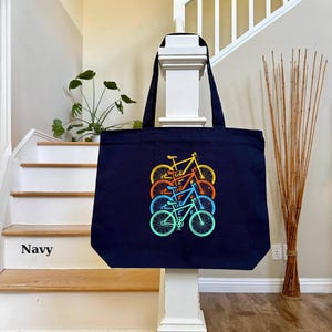 Bicycle Canvas Tote Bag, Bike Shoulder Bag, Cyclist Gift, Cycling Essentials, Bike Lover