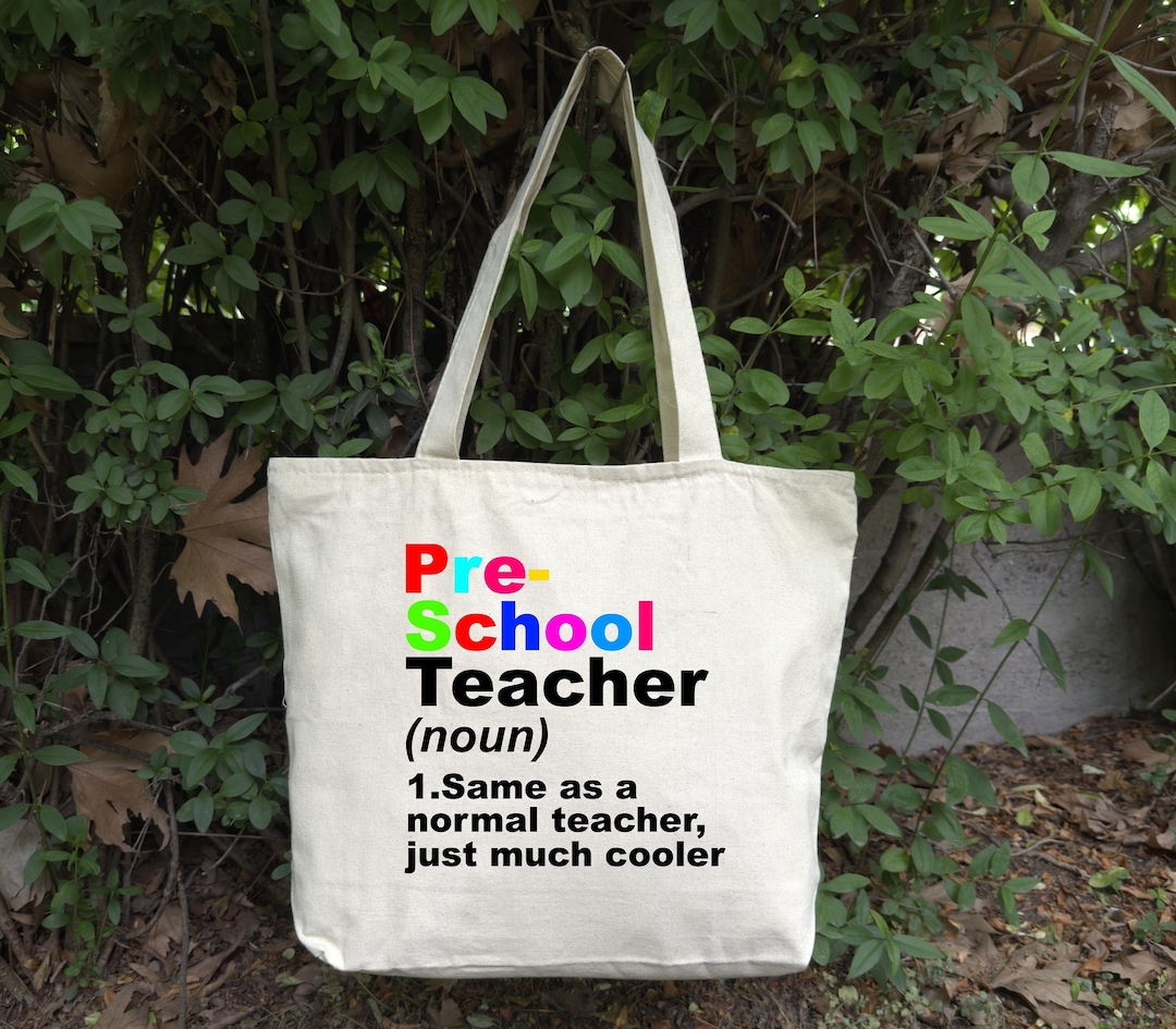 Preschool Teacher Tote Bag, Teacher Gift Bag, Hello Preschool Tote Bags