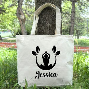 Tote Bag Personalized Yoga Bag, Custom Name Yoga Tote, Monogram Yoga Tote Bag Gift, Personalized Yoga Tote Bag
