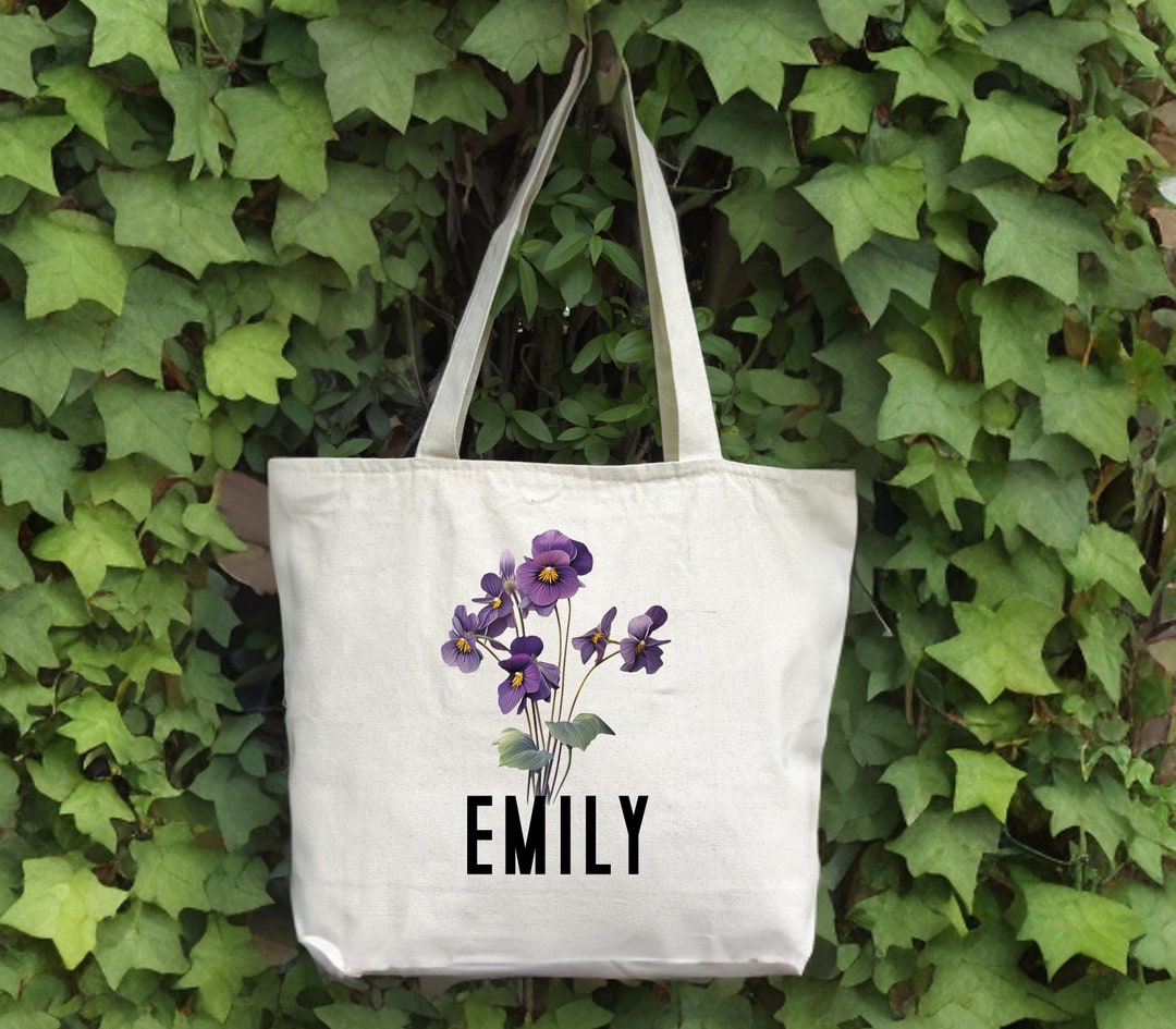 Custom Birth Month Tote Bag, Birth Flower Tote Bag, Gift for Mom Bag ...