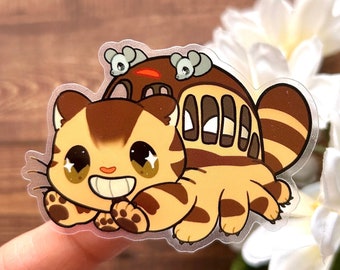 Catbus Clear Sticker | vinyl decal laptop waterbottle waterproof dishwasher safe studio