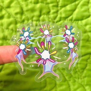 Pegatina de vinilo transparente con chispas de niños bailando estrellas / Anime studio howls impermeable apto para lavavajillas kawaii lindo ghibli