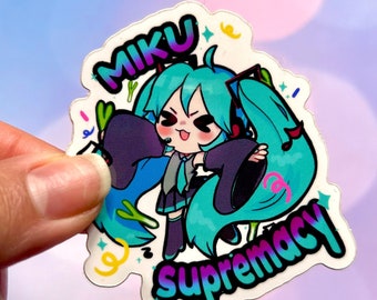 Miku Supremacy vinyl sticker | cute kawaii vocaloid funny decal waterproof waifu anime hatsune