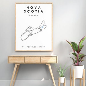 Nova Scotia Map | Nova Scotia Digital Map | Minimalistic Digital Map | Printable Map | Nova Scotia Map | Map of NS | Digital Map