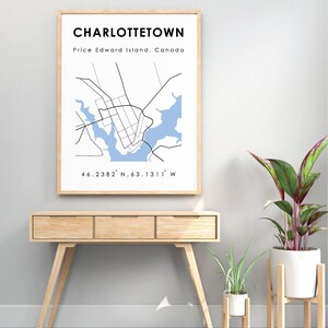 Charlottetown PEI Map | Charlottetown Prince Edward Island Digital Map | Minimalistic Digital Map | Printable Map | Digital Map